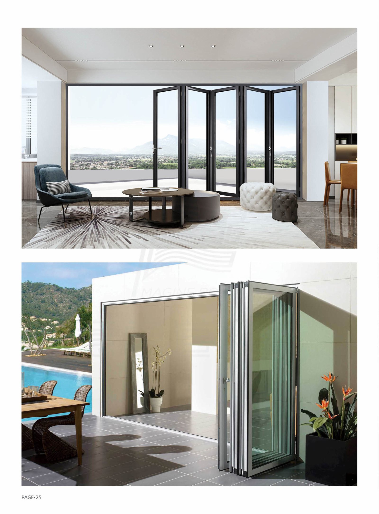 folding concertina doors\bi  fold doors\Insulated Bridge Folding Door​\Glass Door\Aluminum Glass Door